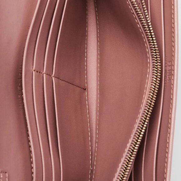 Fendi Dark Pink Studded Leather Continental Wallet On Chain - Picture 8 of 11